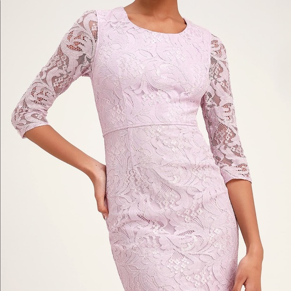 lavender lace midi dress